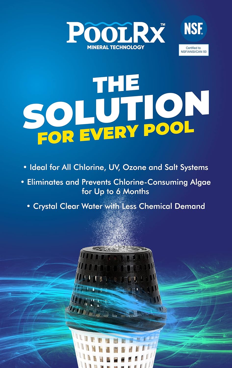Future Way 4-Pack Pool Filter Cartridges Bundle with Pool RX 6 Month 20k Gallon Algaecide Blue
