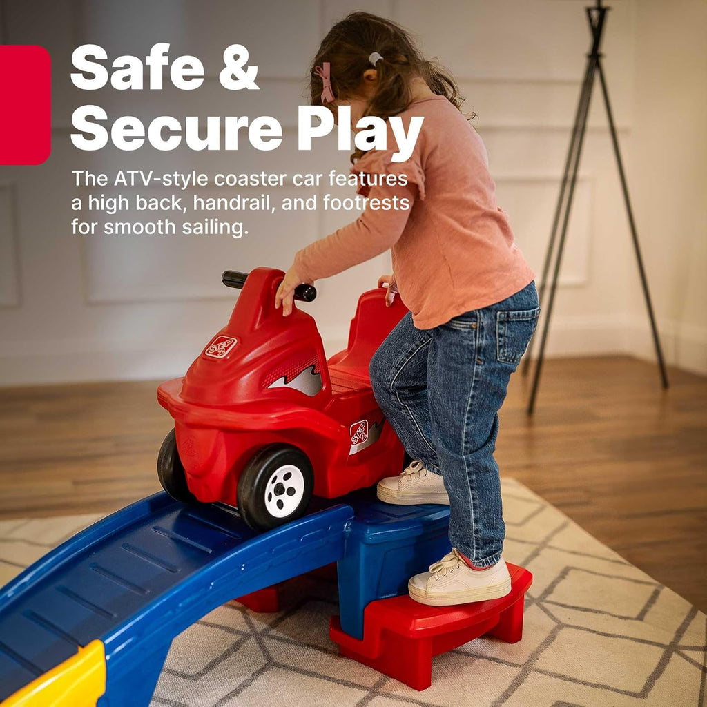 Step2 Up & Down Roller Coaster Kids Ride On Toy, Push Car, Indoor/Outdoor Playset, Made of Durable Plastic, Max Weight 50 lbs., For Toddlers 2-5 Years Old, Multicolor