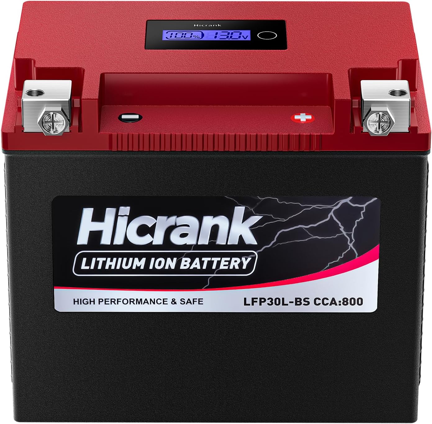 YTX30L-BS/YIX30L-BS High Performance LiFePO4 Motorcycle Battery,Digital Readout, 12V 18Ah 800CCA Fits for KTM Yamaha Harely, ATV, UTV,Jet Ski, PWC,Snowmobile, 4 Wheeler