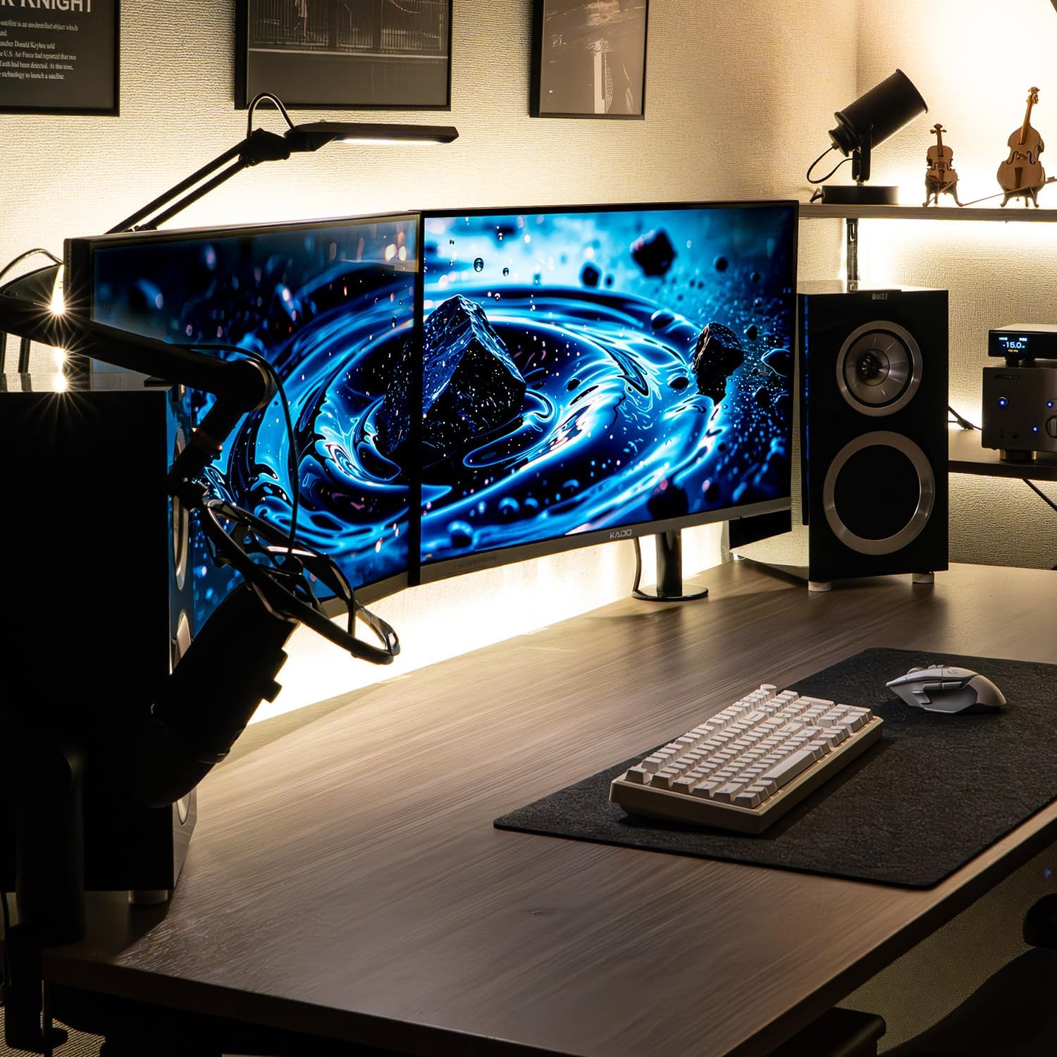 Kado Dual Monitor Setup - 2-Pack 27' 1920x1080 Computer Monitor 75Hz VESA Mount HDMI Office Gaming Hybrid Built-in Speakers (E27X Dual Series)