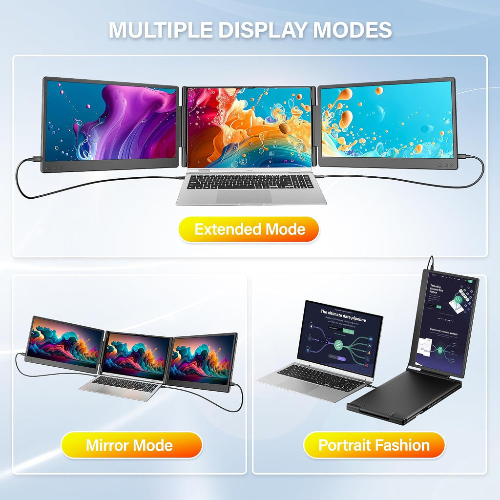kasorey New Upgraded Laptop Screen Extender Portable Monitor, 1080P FHD IPS Screen, Monitor Extender for Laptop, Fit for 13-17' Laptops, Plug & Play Compatiable with Windows/Mac/Android/Switch