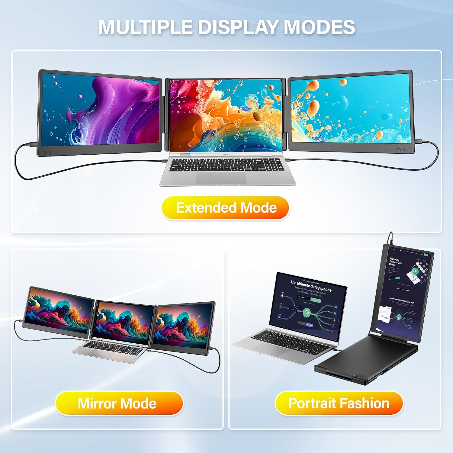 kasorey New Upgraded Laptop Screen Extender Portable Monitor, 1080P FHD IPS Screen, Monitor Extender for Laptop, Fit for 13-17' Laptops, Plug & Play Compatiable with Windows/Mac/Android/Switch