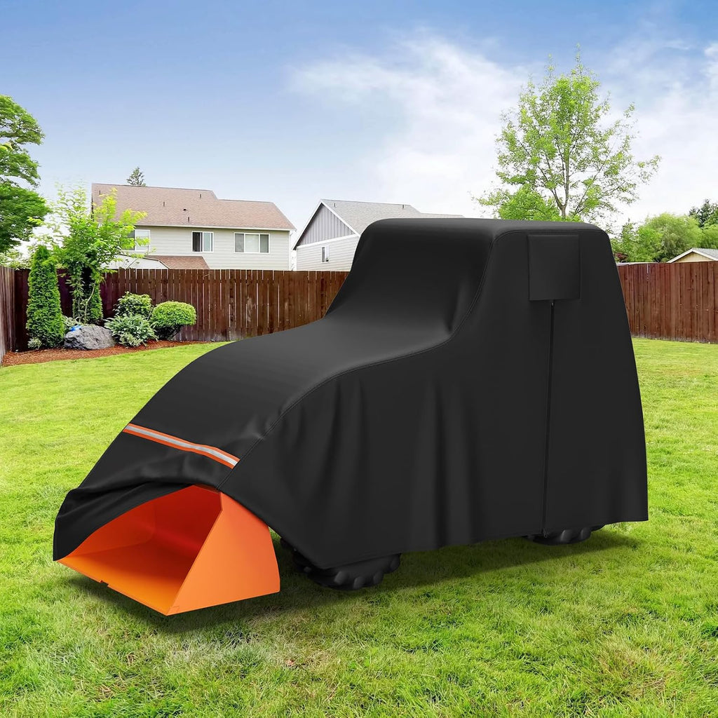 STARTWO Full Tractor Cover Waterproof Heavy Duty, Universal Fits Most Compact Utility Tractors with Cabin, UV Protection, Dustproof, with Air Vents & Reflective Strips,150 L x 75 W x 110 H in
