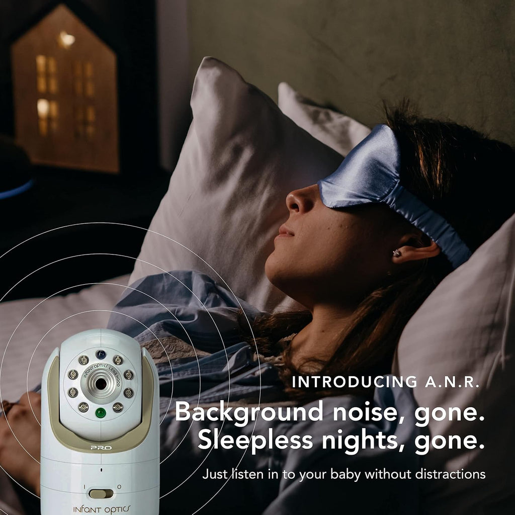 Infant Optics DXR-8 PRO - Patented Active Noise Reduction (ANR), 5' HD Video Baby Monitor with 1 Camera, No WiFi, Hack-Proof,Pan Tilt Zoom, Interchangeable Lens