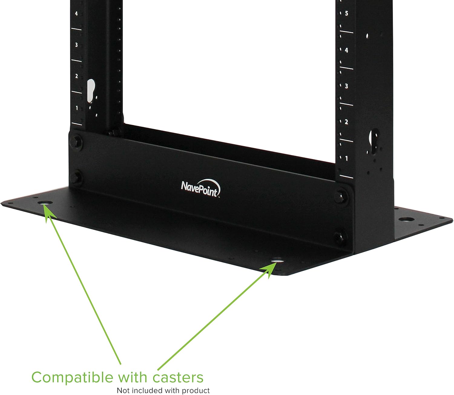 NavePoint 25U 2 Post Open Frame Server Rack for 19 Inch Equipment, AV, Networking, Data & IT Devices, 2-Post Rack 25U 661lbs Weight Capacity, Black