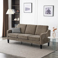 VINGLI Couches for Living Room, Brown 71' Small Sofa Mid Century Modern Couches 3 Seater Comfy Couch Upholstered Soft Chenille Floor Couch for Bedroom, Apartment, Office