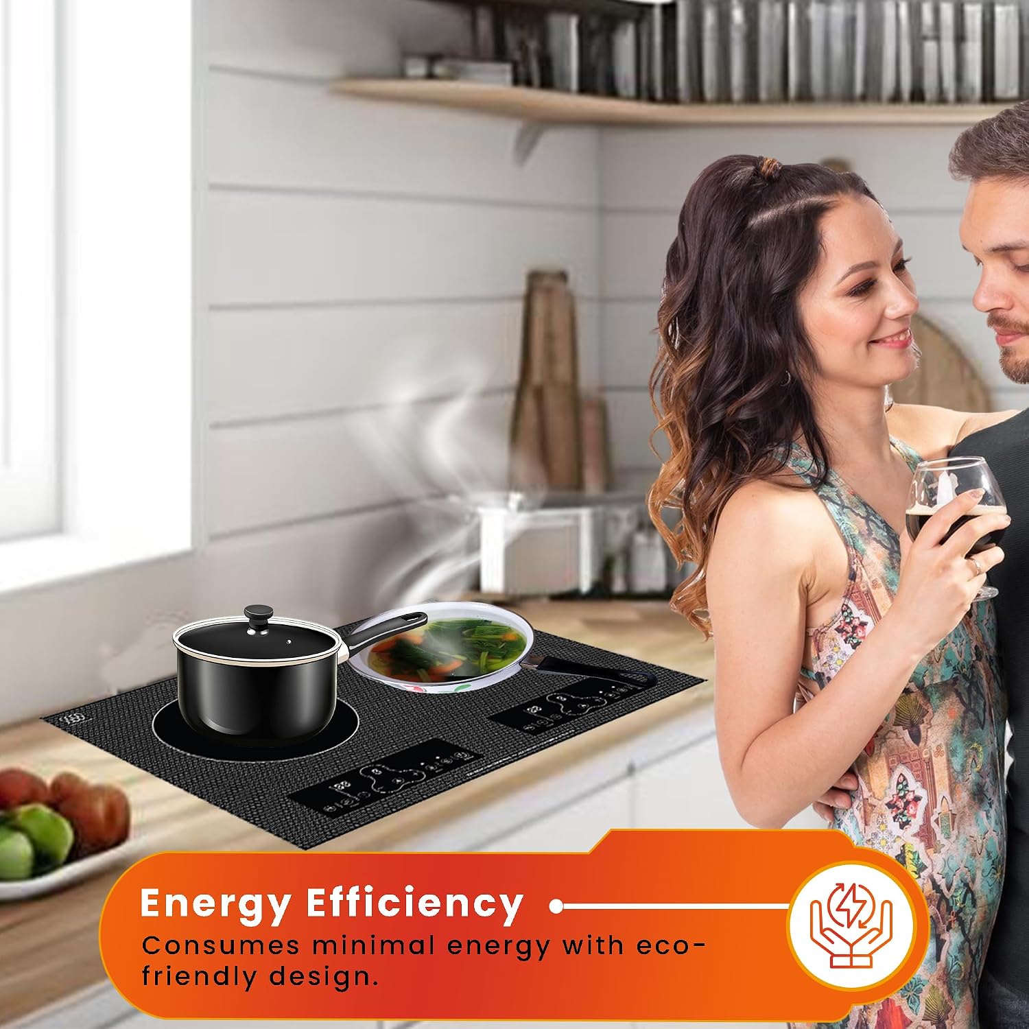 Equator 20' Built-In/Freestanding 2 Burner HORIZONTAL Induction Cooktop 110V