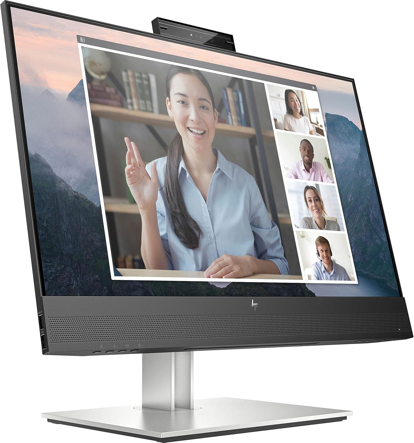 HP E24mv G4 24' Class Webcam Full HD LCD Monitor - 16:9 - Black, Silver - 23.8' Viewable - in-Plane Switching (IPS) Technology - 1920 x 1080-250 Nit - 5 ms - 60 Hz Refresh Rate - Speakers - Tilt, Sw