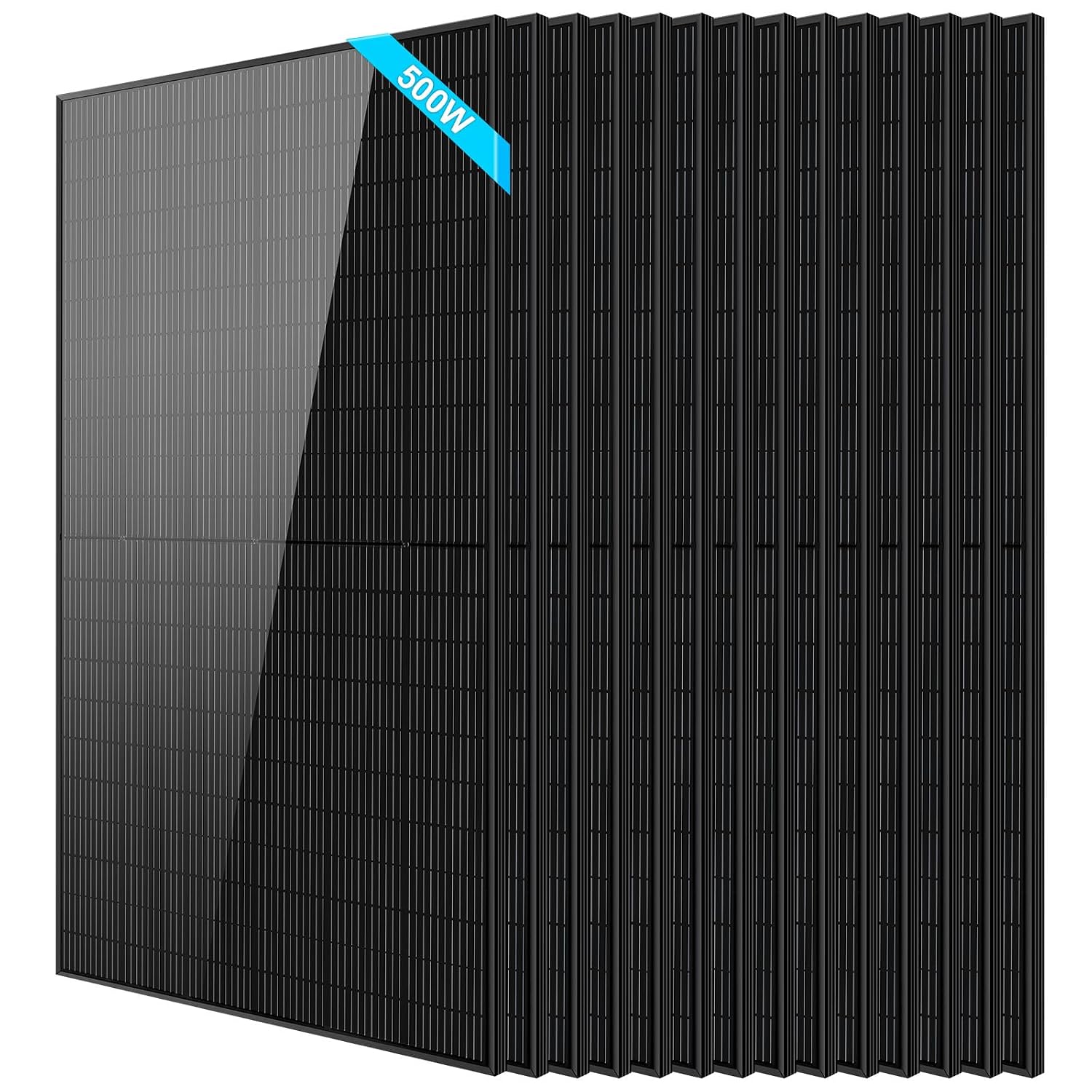 SUNGOLDPOWER UL61730 500 Watt Monocrystalline Solar Panel 14PCS, Grade A Cell,Whole Black High Efficiency,IP68,for 12V/24V/48Vdc RV,Farms,Parking Lot,On/Off-Grid System CEC listed(14*500W Solar Panel)