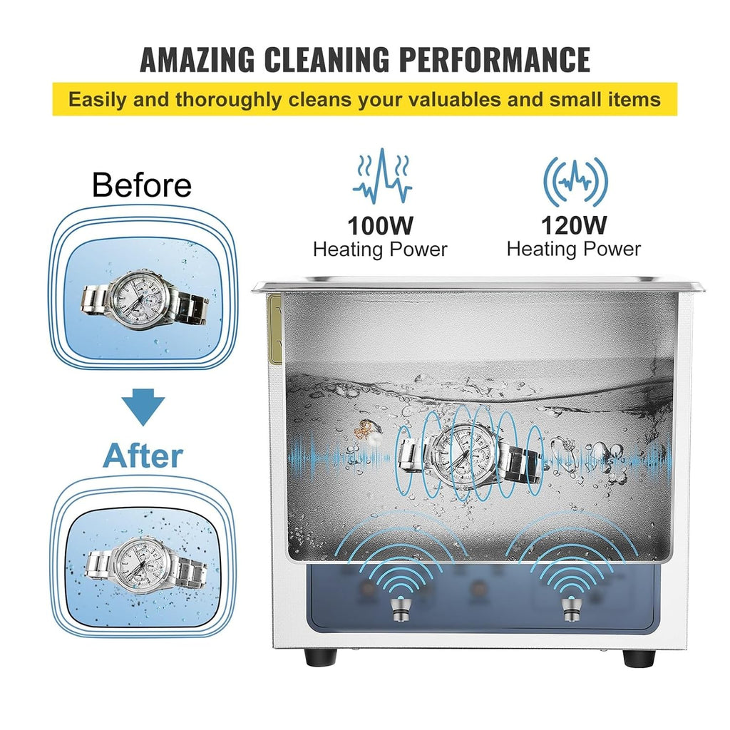 Ultrasonic Cleaners, 3L 6L 10L 15L Ultra Cleaner Mini Portable Washing Machines 36-40KHz Adjustable Frequency Dish Washers Home Appliance(3L)