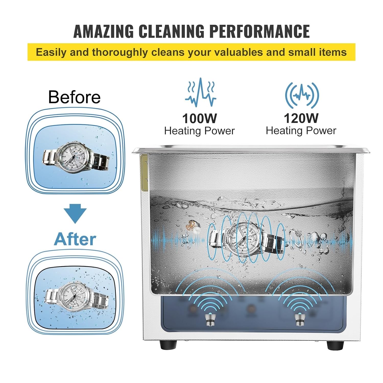 Ultrasonic Cleaners, 3L 6L 10L 15L Ultra Cleaner Mini Portable Washing Machines 36-40KHz Adjustable Frequency Dish Washers Home Appliance(3L)