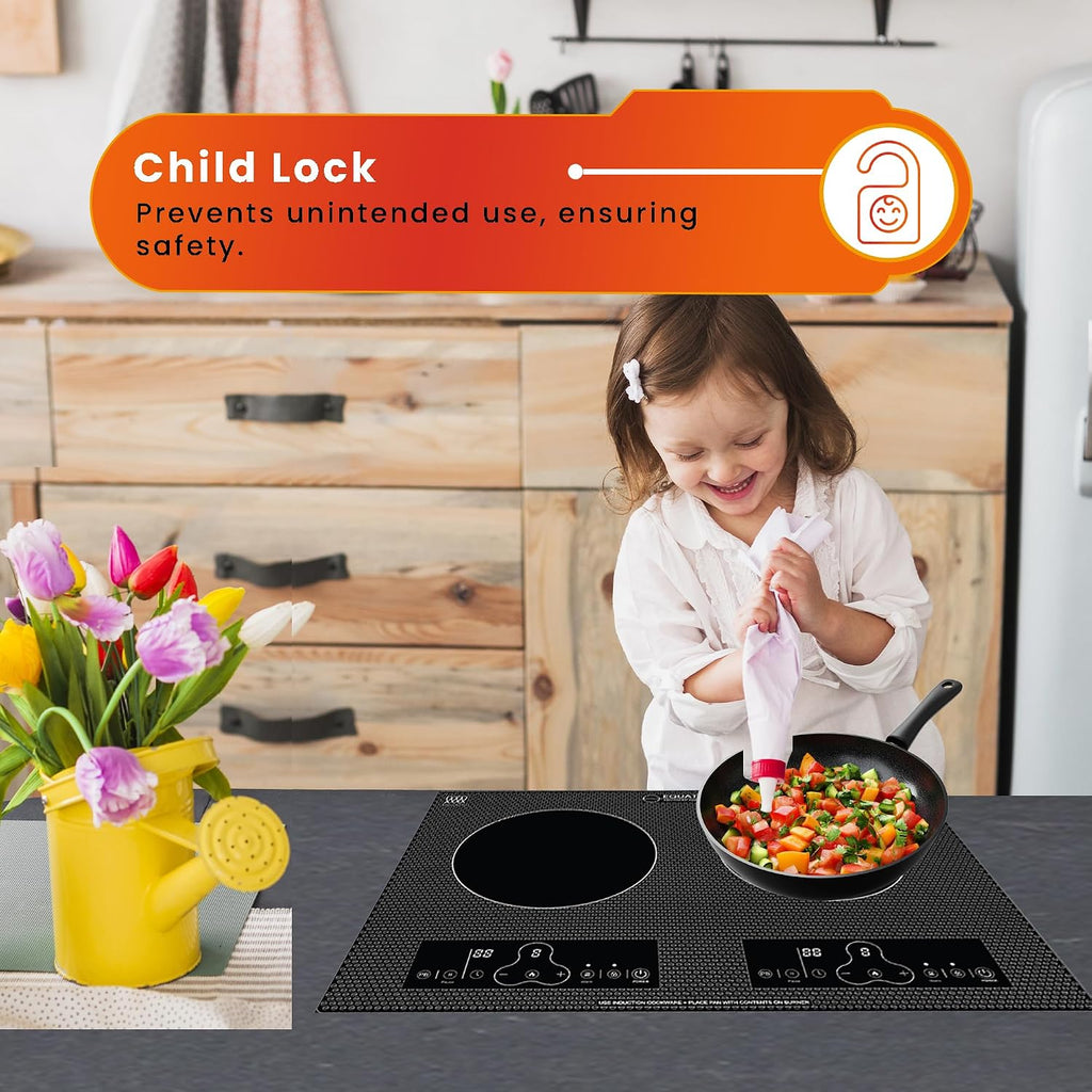 Equator 20' Built-In/Freestanding 2 Burner HORIZONTAL Induction Cooktop 110V