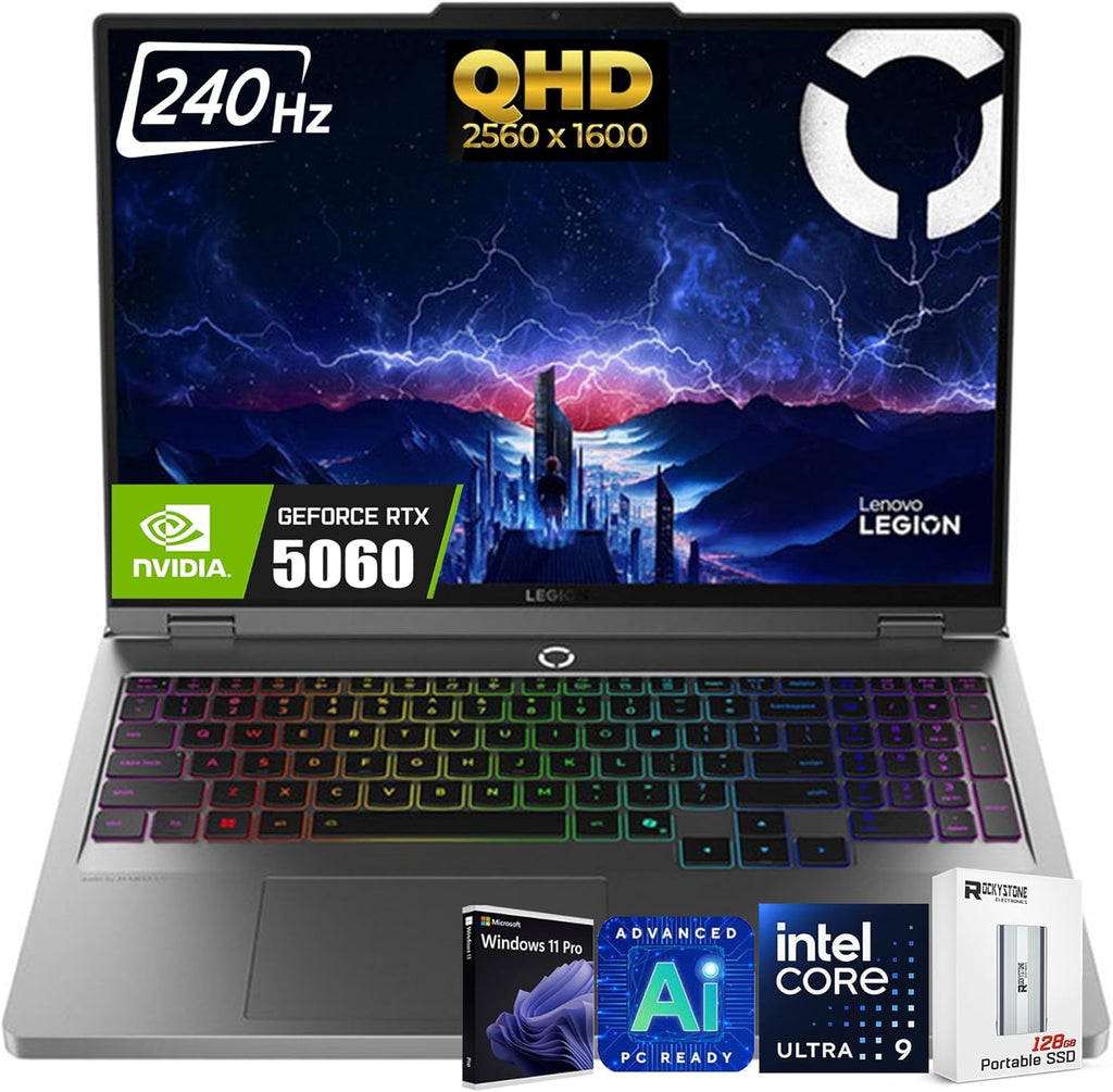 Lenovo Legion 5i 16' AI Gaming Laptop, 16' 240Hz WQXGA (2560x1600) IPS 500nits, Intel 24-Core Ultra 9 275HX, NVIDIA GeForce RTX 5060 8GB GDDR7, RGB Backlit, WiFi7, Win11 PRO, W/128GB PSD(64GB|4TB SSD)