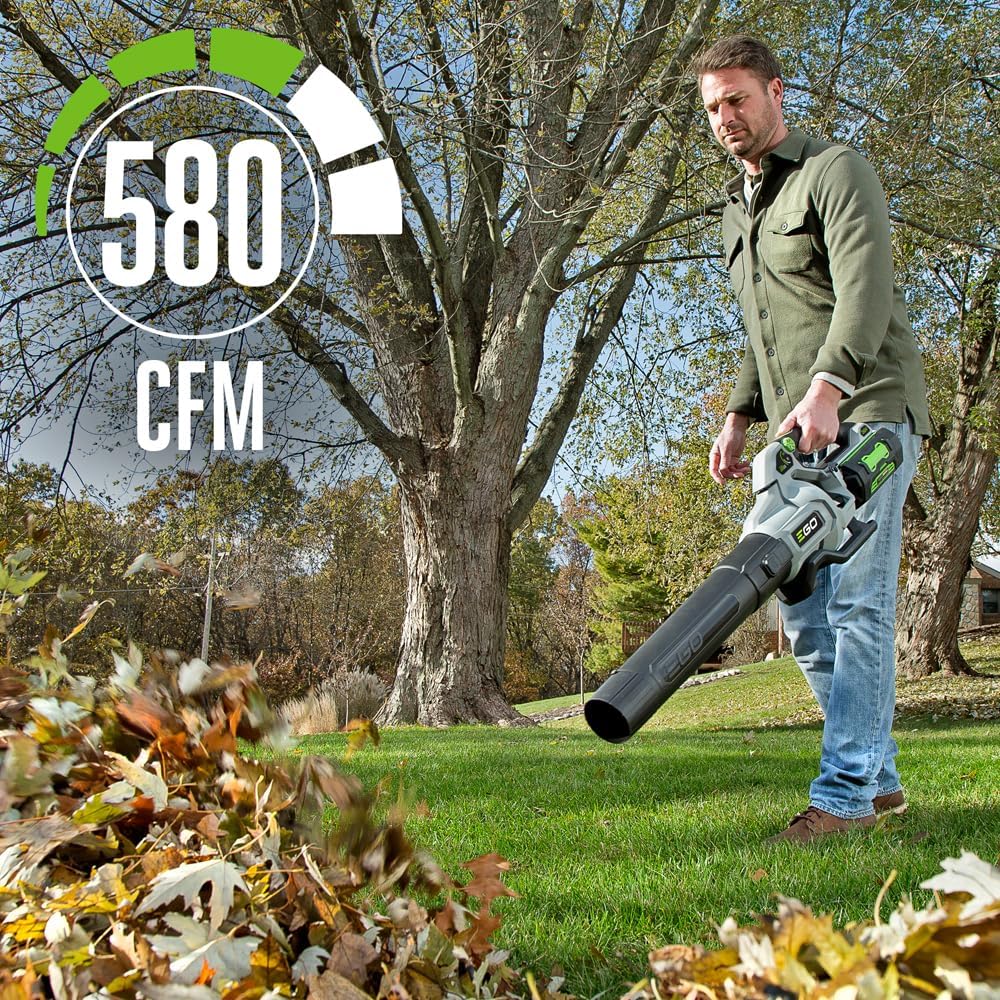 EGO Power+ LM2122SP-2 21-Inch 56-Volt Self-Propelled Lawn Mower with Touch Drive™ with (2) 4.0Ah Batteries, 550W Rapid Charger Kit and LB5800 580 CFM Cordless Leaf Blower