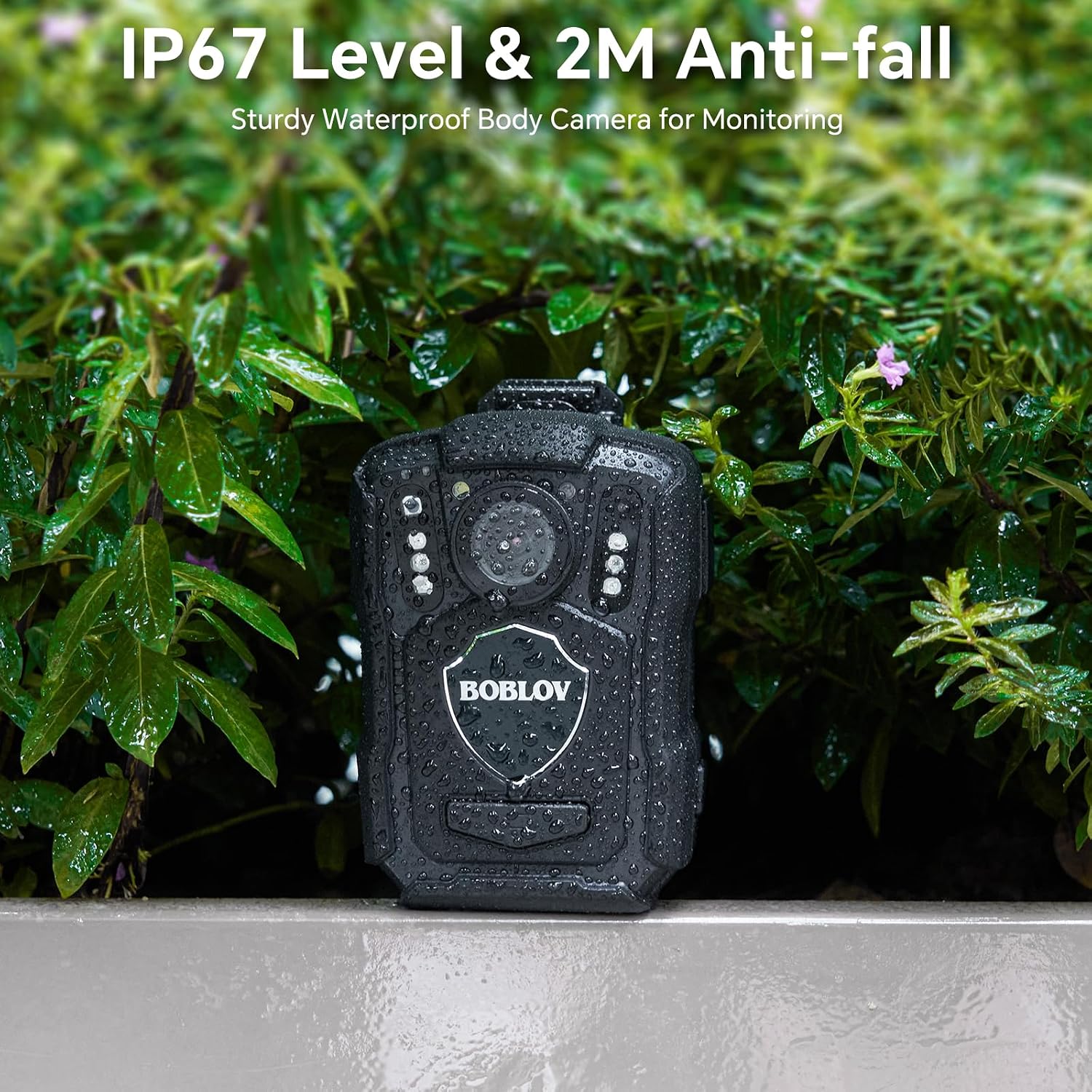 BOBLOV M5 2K 256G Police Body Camera, GPS Enabled &1440P Body Mounted Cam, Body Cam Built-in 4200MAH Battery,15Hours Record, IP67 Water Resistant, for Law Enforcement, with Car Suction Mount