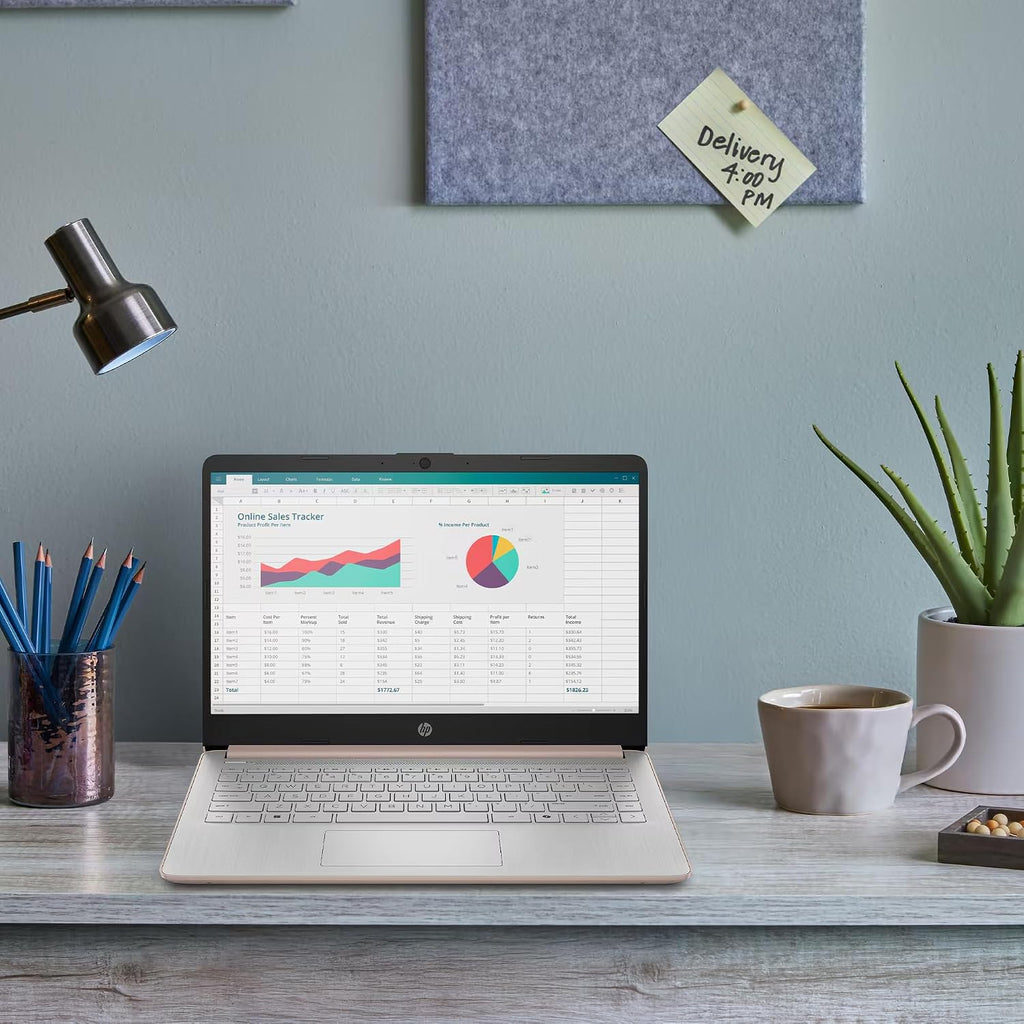 HP 14' Rose Gold Laptop for Student Business 2026, Office 365 Included, Copilot AI, Intel CPU, 16GB RAM, 64GB eMMC, w/Accessories, Light & Slim, 4K Graphics, Windows 11S