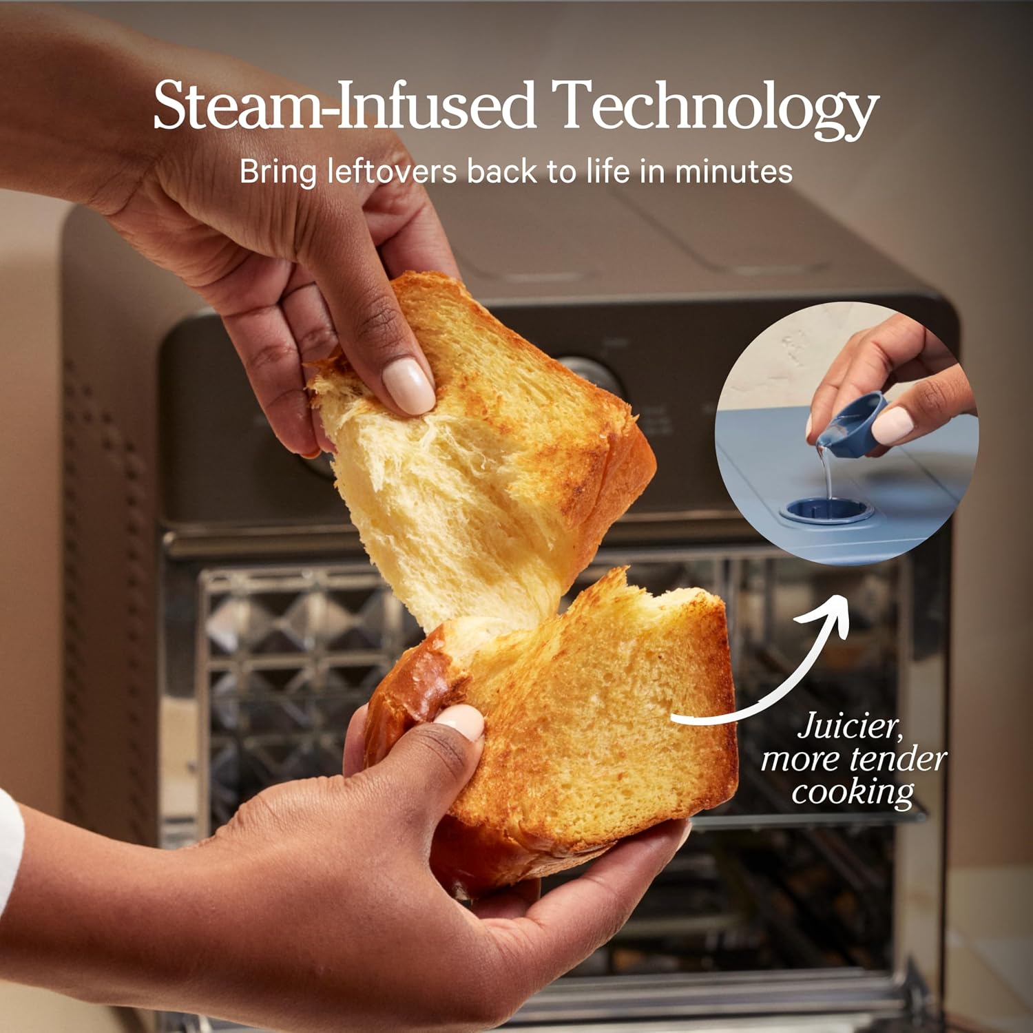 Our Place Large Wonder Oven | 6-in-1 Stainless Steel Air Fryer Toaster Oven Combo with Basket, Rack, Pan & Tray | 3-Rack, 32 QT, Large Capacity - Toast, Roast, Bake, Reheat, Broil & Steam | Blue Salt