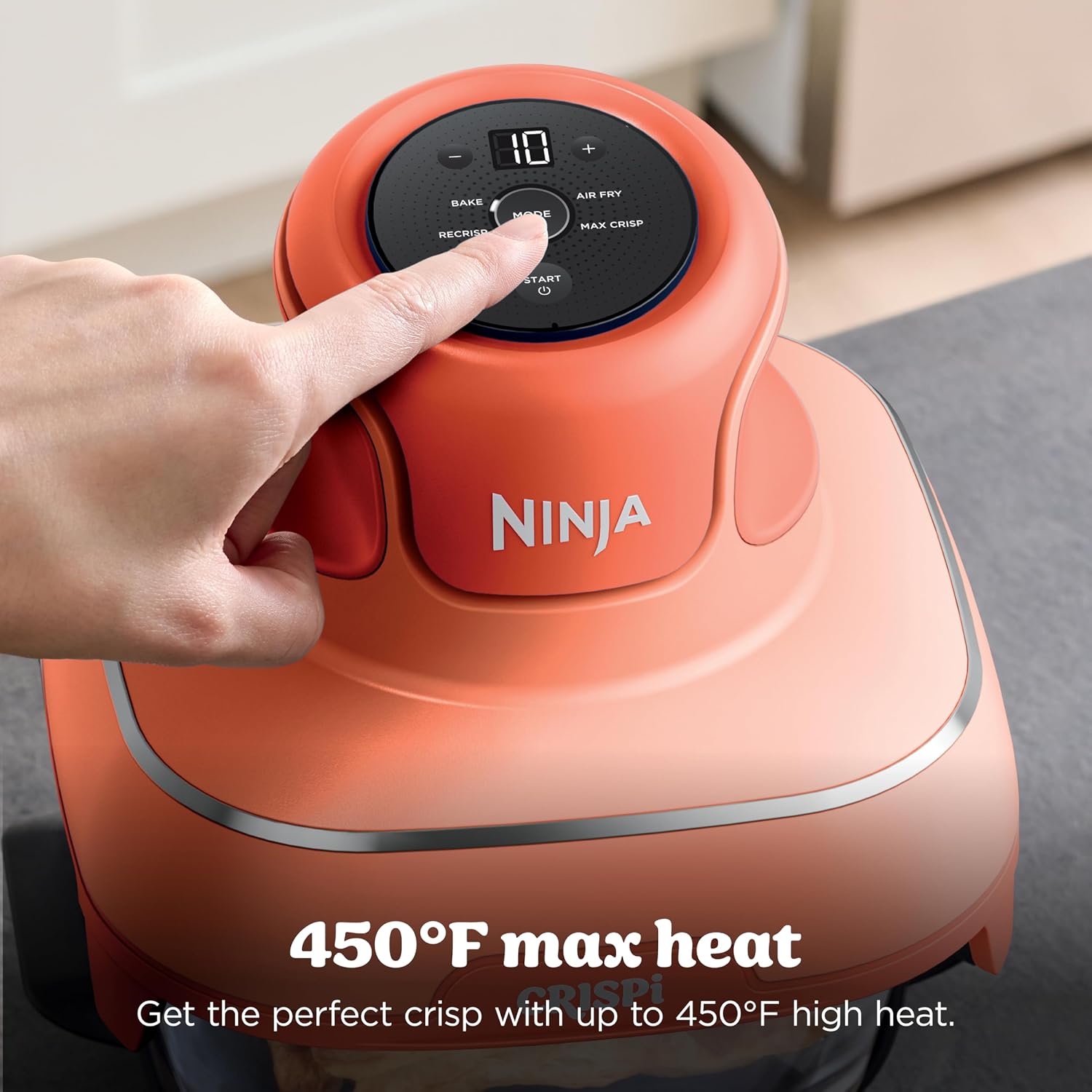 Ninja Crispi 4-in-1 Glass Air Fryer | 450°F | Non-Toxic | 4QT & 6-Cup Glass Containers w/Lids | Microwave, Freezer, Dishwasher Safe | Max Crisp, Air Fry, Bake, Recrisp | Orange Pepper | FN101OR