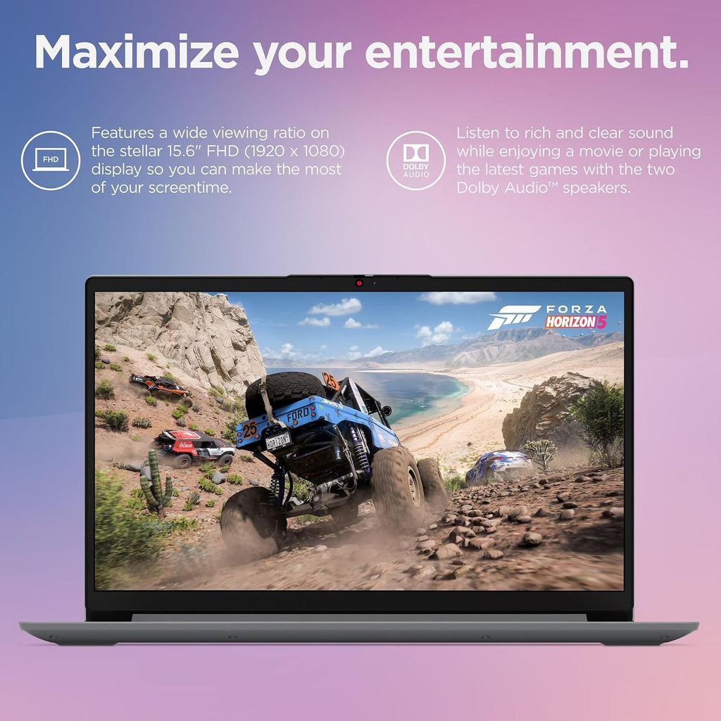 Lenovo 15.6' FHD Laptop Computers for Home Student Study, Intel Processor, 8GB DDR4 RAM, 256GB PCIe SSD, WiFi 6, Bluetooth 5.2, Type-C, HDMI, Webcam, Cloud Grey, Windows 11 Pro (Renewed)