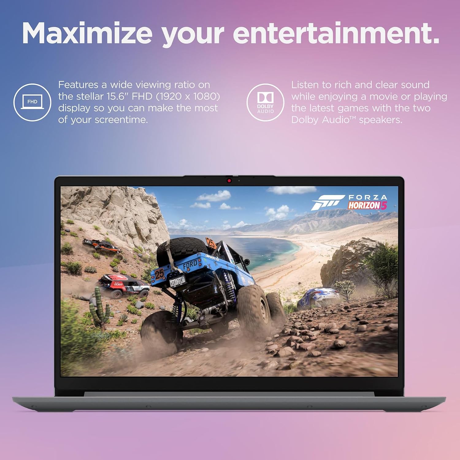 Lenovo 15.6' FHD Laptop Computers for Home Student Study, Intel Processor, 8GB DDR4 RAM, 256GB PCIe SSD, WiFi 6, Bluetooth 5.2, Type-C, HDMI, Webcam, Cloud Grey, Windows 11 Pro (Renewed)