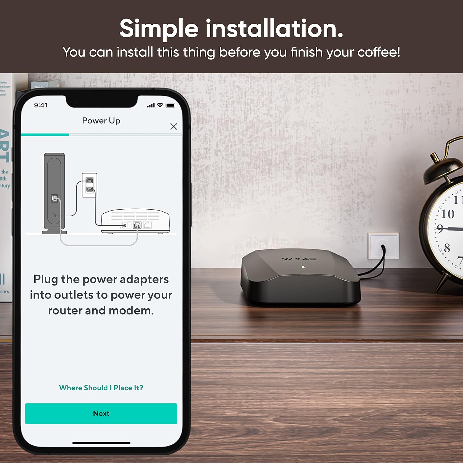 Wyze AXE5400 Tri-Band Wi-Fi 6E Mesh Router Pro, Covers up to 2000 Sq. Ft, Replaces Legacy Routers for Whole Home Coverage, Supports Wired Backhaul, 1x1 Gbps & 2x1 Gbps Ports - 1 Pack