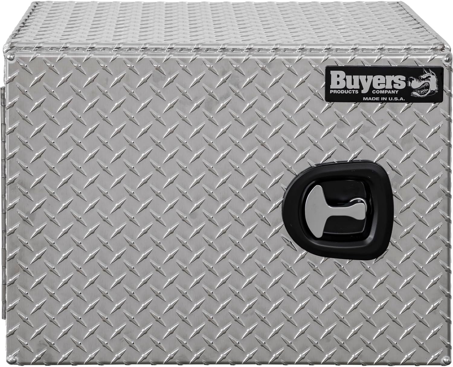 Buyers Products 1705200 Underbody Truck Tool Box with Barn Doors, 18x18x24 Inch, Diamond Tread Aluminum, Made in USA, Compression Latch, Weather Resistant, Toolbox for Flatbeds, Trailers & Work Trucks