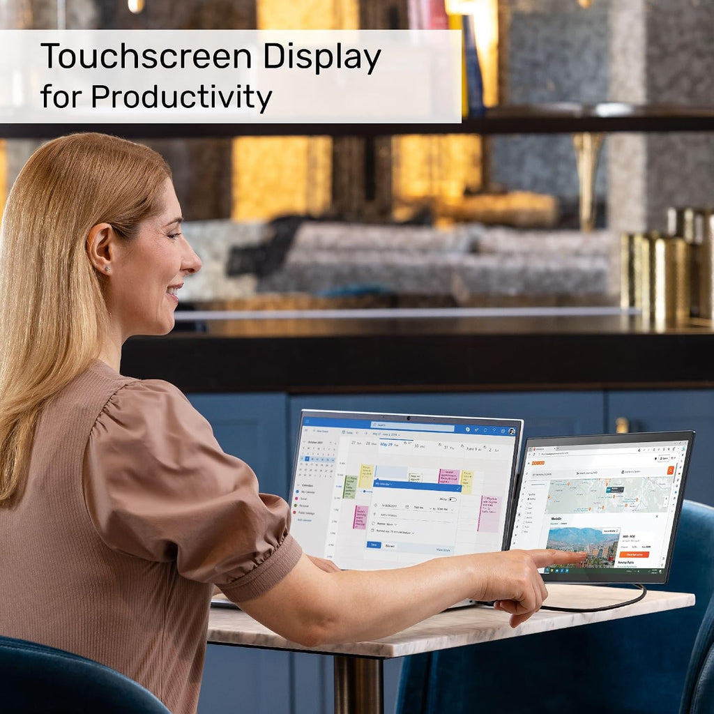 SideTrak Swivel Pro Touch 13.3' Portable Monitor for Laptop | Touchscreen Dual Display, Patented 360° Swivel Hinge, Laptop Screen Extender | Ultra-Slim USB-C®, PC & Chrome Compatible