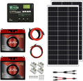 200W 12V Solar Power Kit | 2 x 12V 20Ah LiFePO4 Lithium Batteries | 200W Mono Rigid Solar Panels, 20A MPPT Solar Charge Controller | RV, Trailer, Camper, Marine, Off Grid, Solar Projects