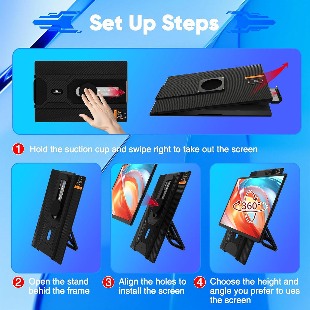 Laptop Screen Extender Portable Monitor, FHD 1200P 16.1' Detachable Monitor Extender for Laptop, Fit for 13-17' Laptops, Compatiable with Windows/Mac/Chrome/Android