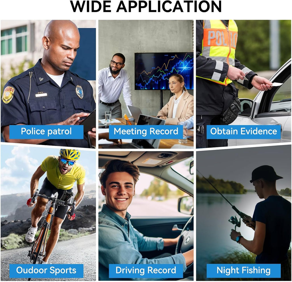 4K Body Camera, 256GB Body Cam with Two 2350mAh Batteries Work 13-15H, Waterproof IP68 H.265 Video Code, Body Camera with Audio and Video Recording for Police Hiking Security Patrol