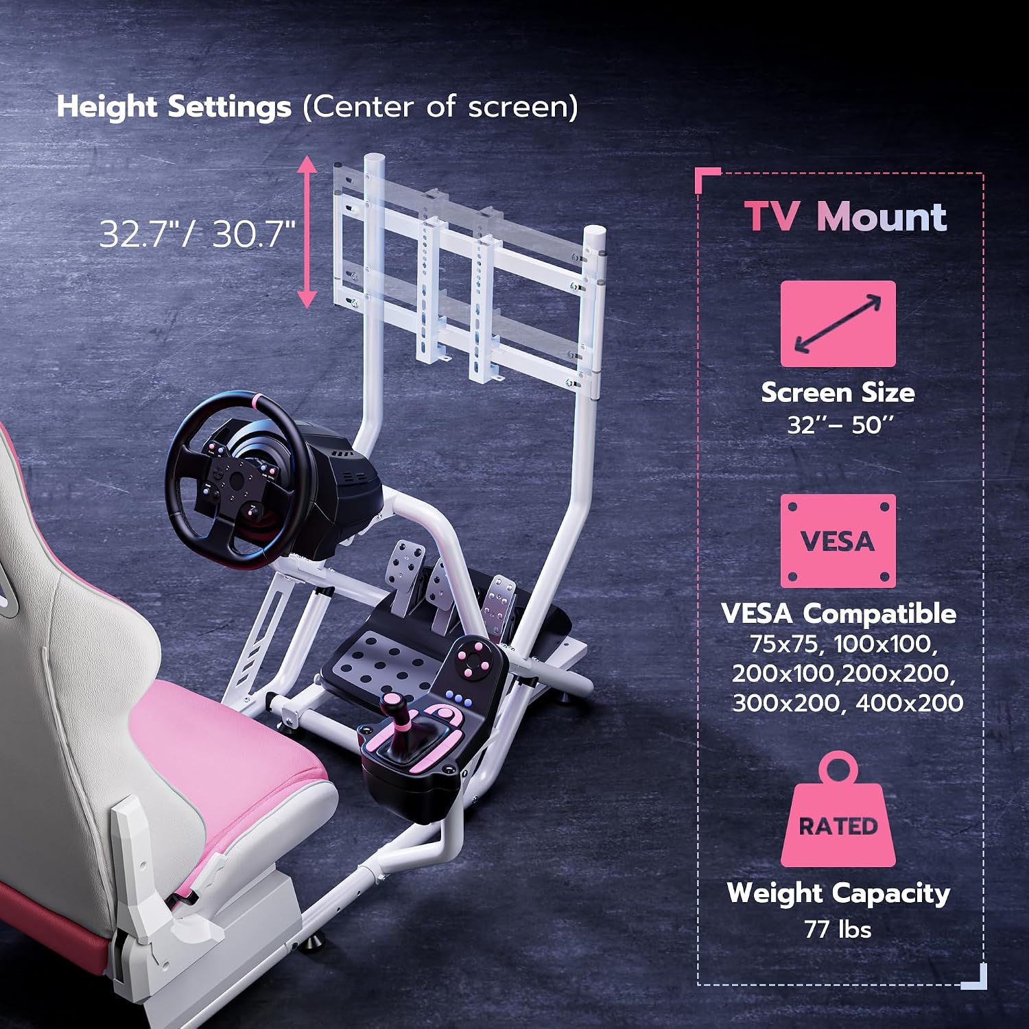 ARES WING Sim Racing Cockpit with Monitor Mount, Steering Wheel Stand with Seat, Racing Simulator Cockpit Compatible with Fanatec, Thrustmaster, Logitech, Moza Racing Games on PS5, PS4, Xbox and PC