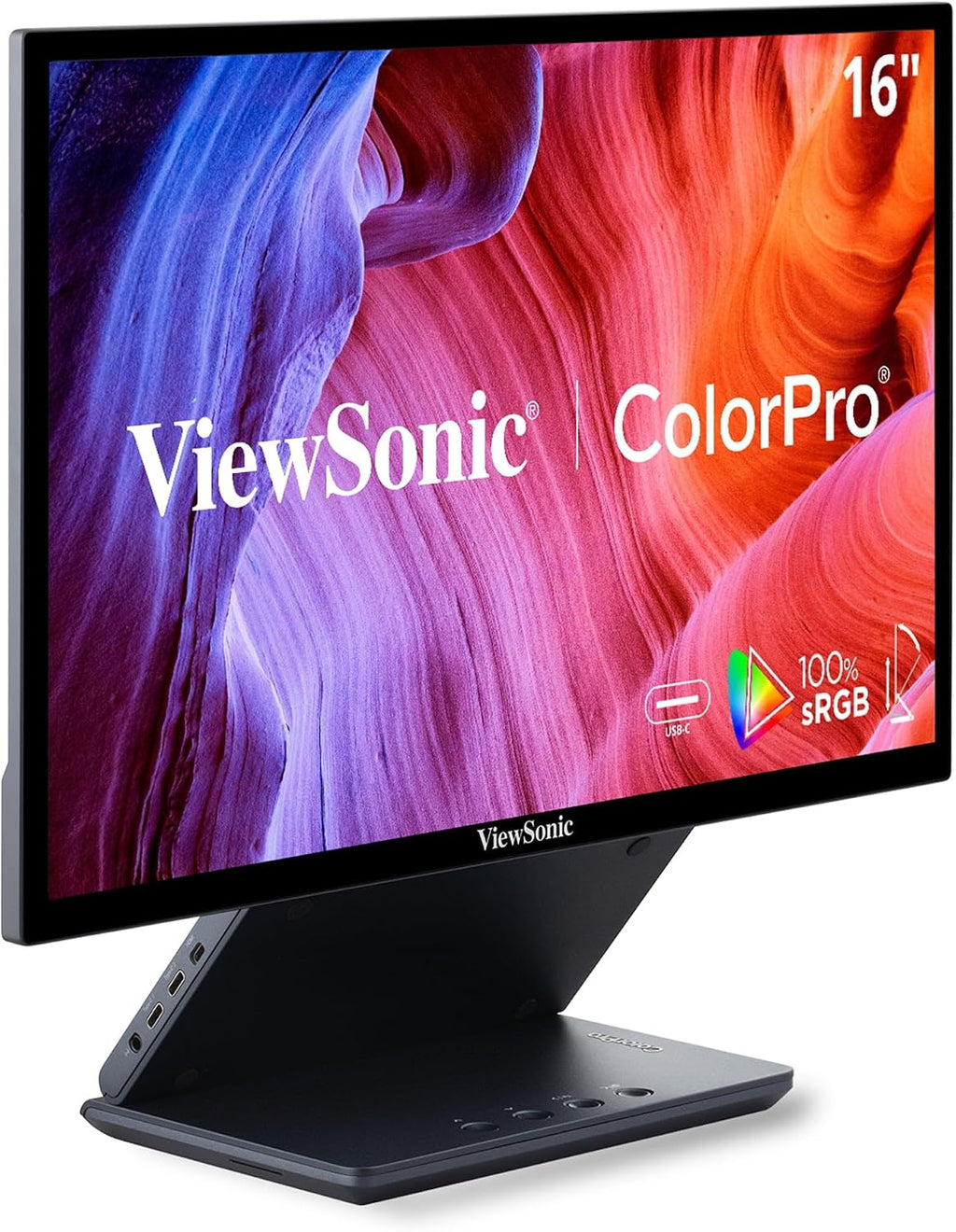 ViewSonic VP1656 15.6 Inch 1200p ColorPro Monitor, IPS Display with Pantone Validated Color Accuracy for Immersive Second Screen Productivity, Advanced Ergonomics, 40W USB-C, and Micro HDMI Inputs