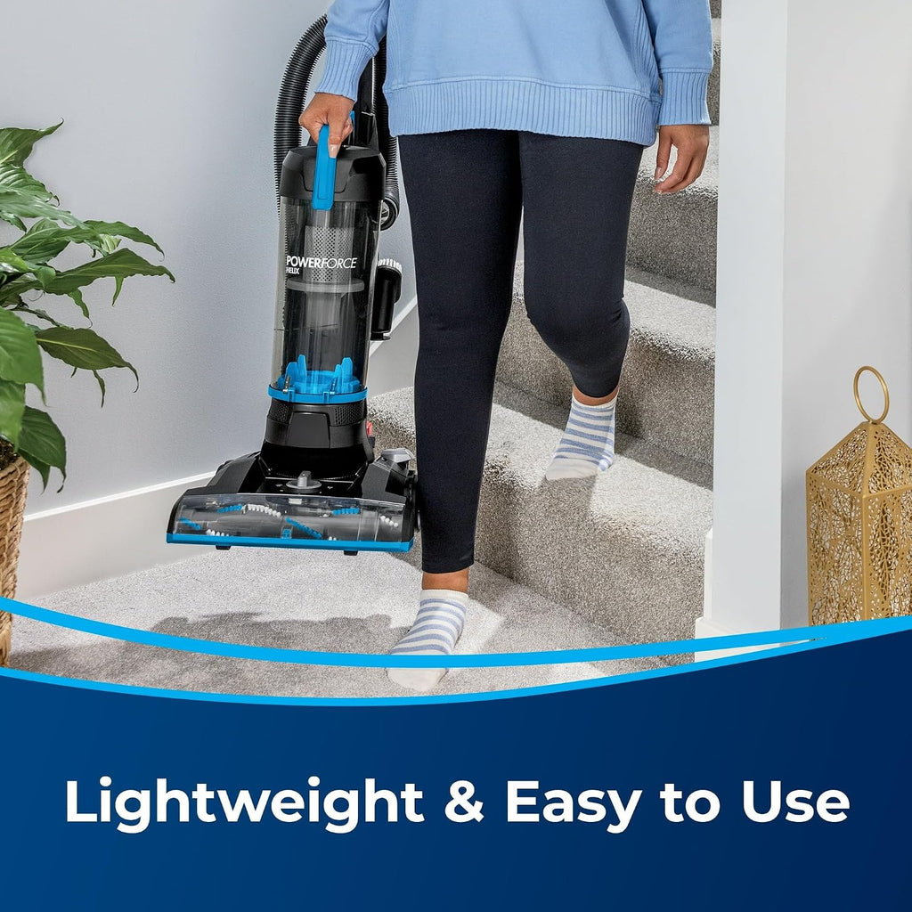 PowerForce Helix Bagless Upright Vacuum, Pet-Friendly, Powerful Suction for Carpet, Tile & Hardwood, Lightweight Design, Washable Filters, Scatter-Free Technology (Blue/Black)
