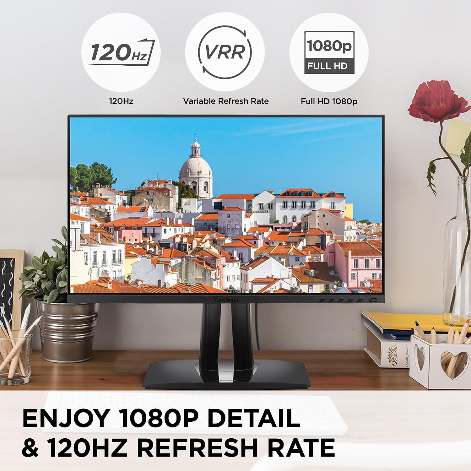 ViewSonic VP2456A 24 Inch 1080p ColorPro Monitor, IPS with 100% sRGB and Pantone Validated for Professional Graphic Design, Advanced Ergonomics, 120Hz, 90W USB-C, HDMI, and DisplayPort Inputs
