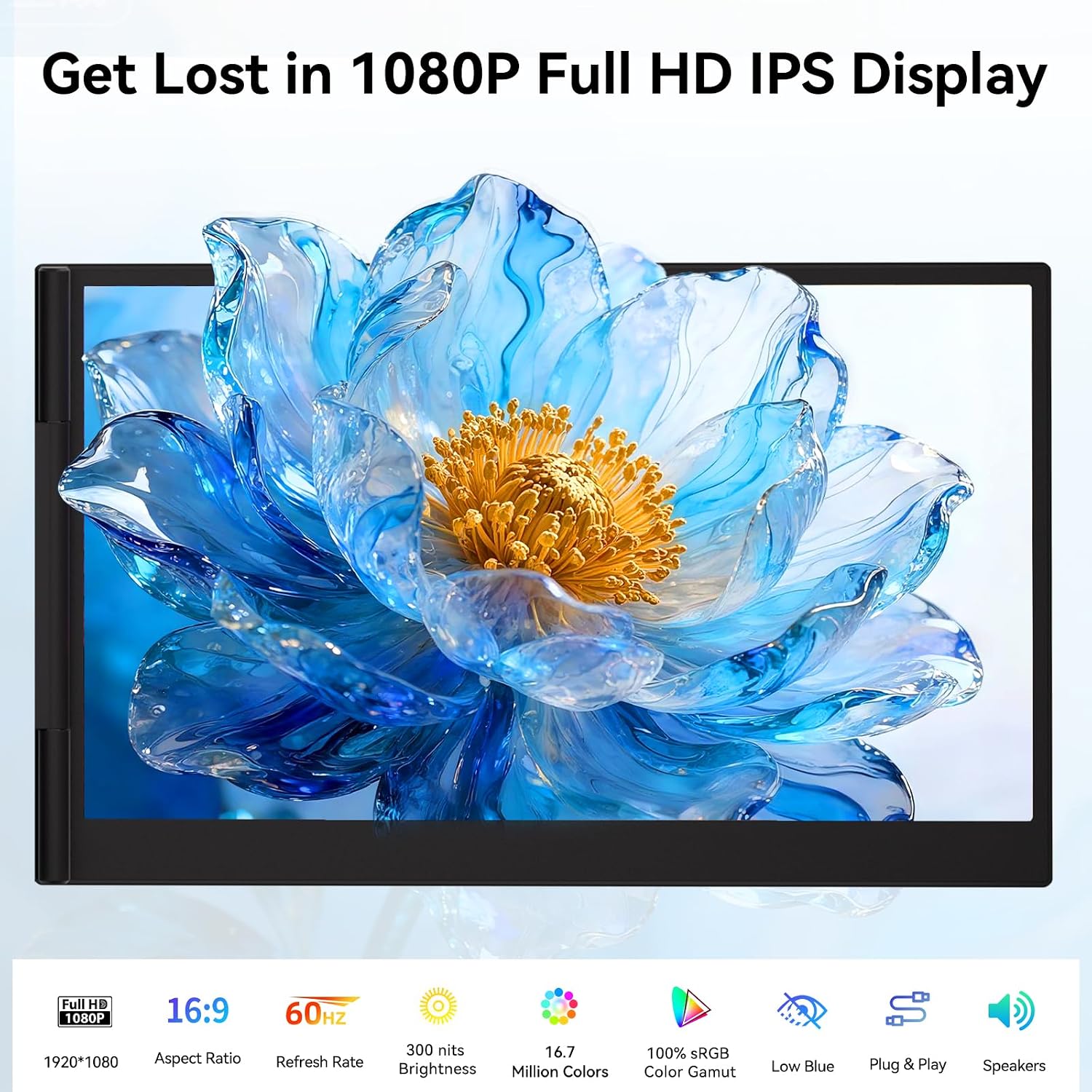 14' Laptop Screen Extender, Ultra-Thin Ligthweight FHD 1080P IPS Portable Monitor, Travel Screen for Laptops 13-17.3' USB-C/HDMI Plug and Play for Windows/Mac/Android/PS5