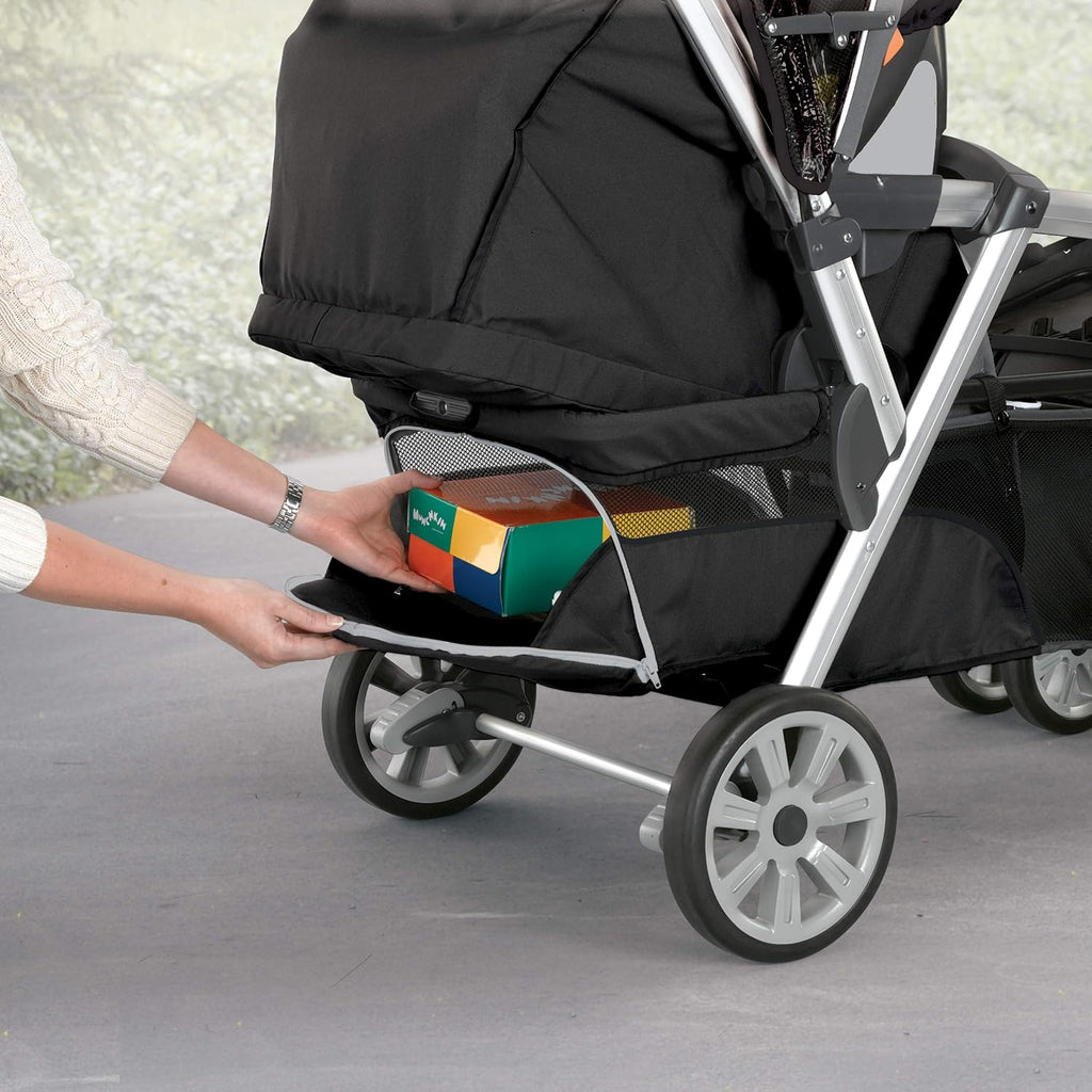 Chicco Cortina Together Double Stroller - Minerale, Black/Silver