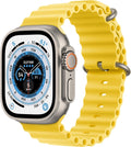 Apple Watch Ultra [GPS + Cellular 49mm] Titanium Case with Yellow Ocean Band, One Size (Renewed)