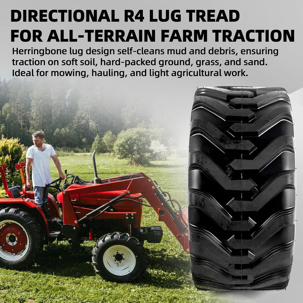 AR-PRO (2-Pack) 18x8.50-10 Garden Tractor Tubeless Tire, Heavy Duty 4-Ply Farm & Lawn Tractor Tire, 780lbs Capacity