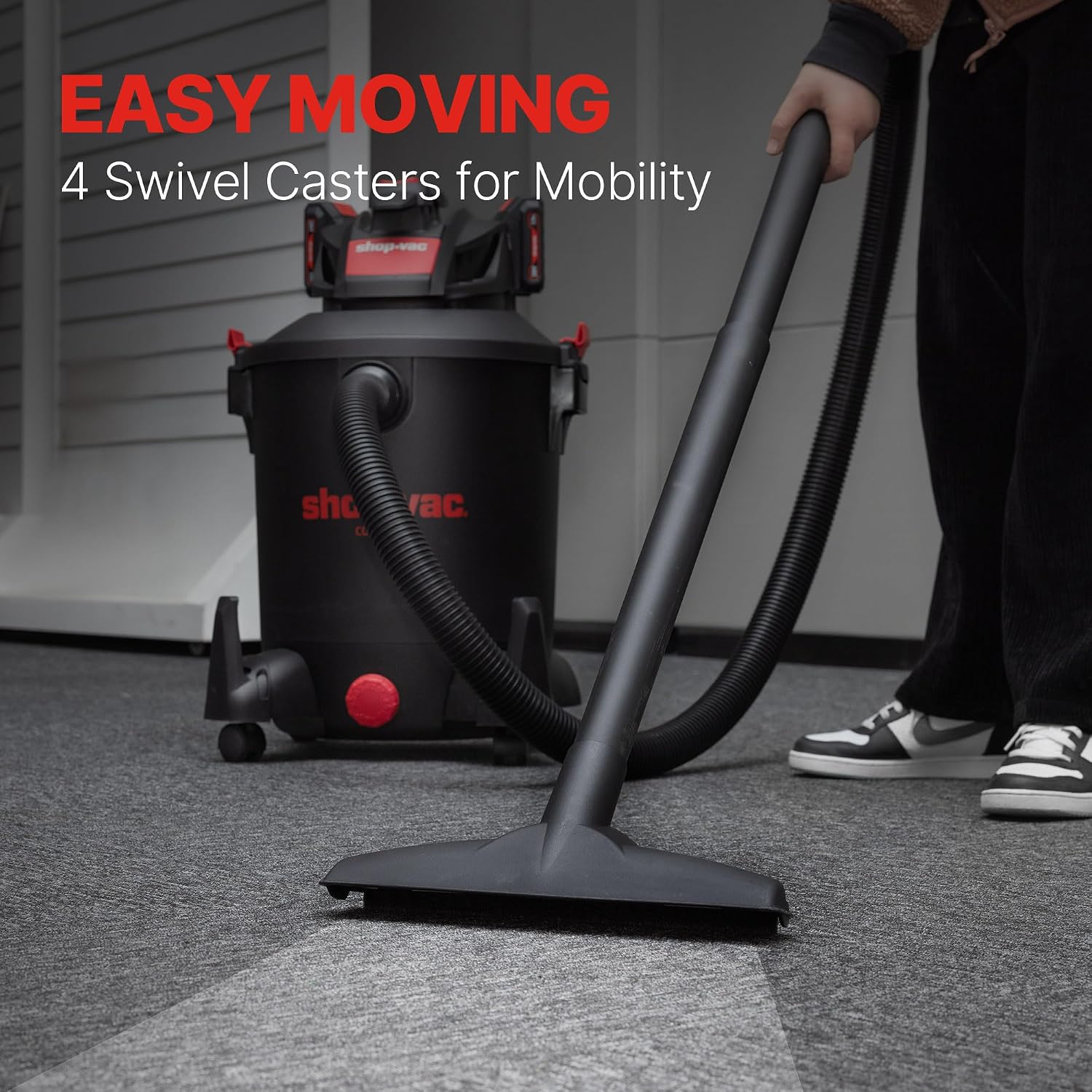 Shop-Vac 5430031 10 Gallon 20V Cordless Wet/Dry Vacuum with 1.5-inch x 7-Foot Hose, Includes (2) Extension Wands, Cartridge Filter, Collection Bag, and Foam Sleeve
