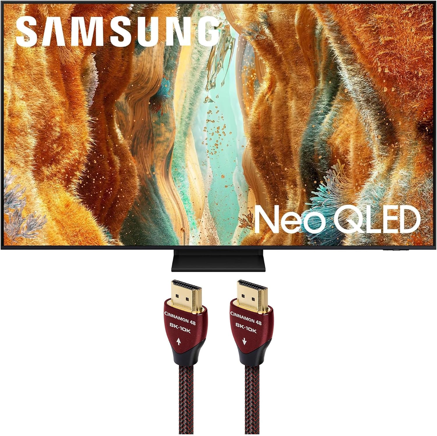 Samsung QN85QN70FAFXZA 85 Inch Neo QLED 4K Smart TV with an AudioQuest Cinnamon 48 1.5M 8K-10K 48Gbps HDMI Digital Cable (2025)