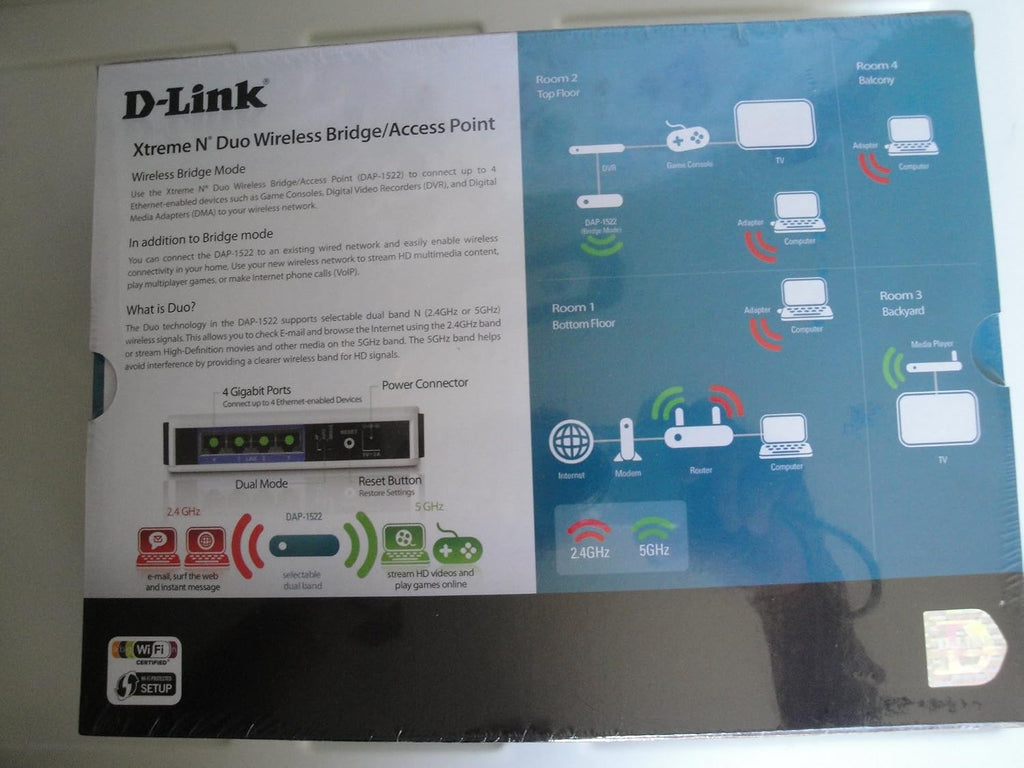 D-Link Wireless Dual Band N 300+ Mbps Wi-Fi Gigabit Range Extender and Access Point (DAP-1522)