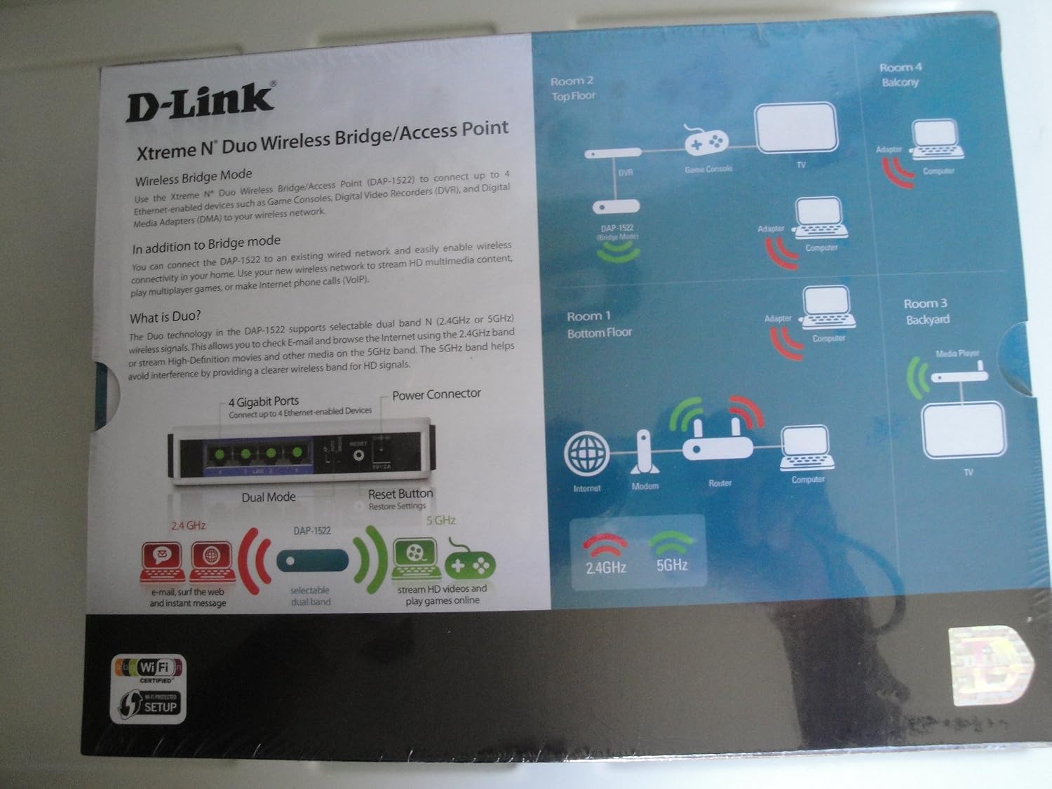 D-Link Wireless Dual Band N 300+ Mbps Wi-Fi Gigabit Range Extender and Access Point (DAP-1522)