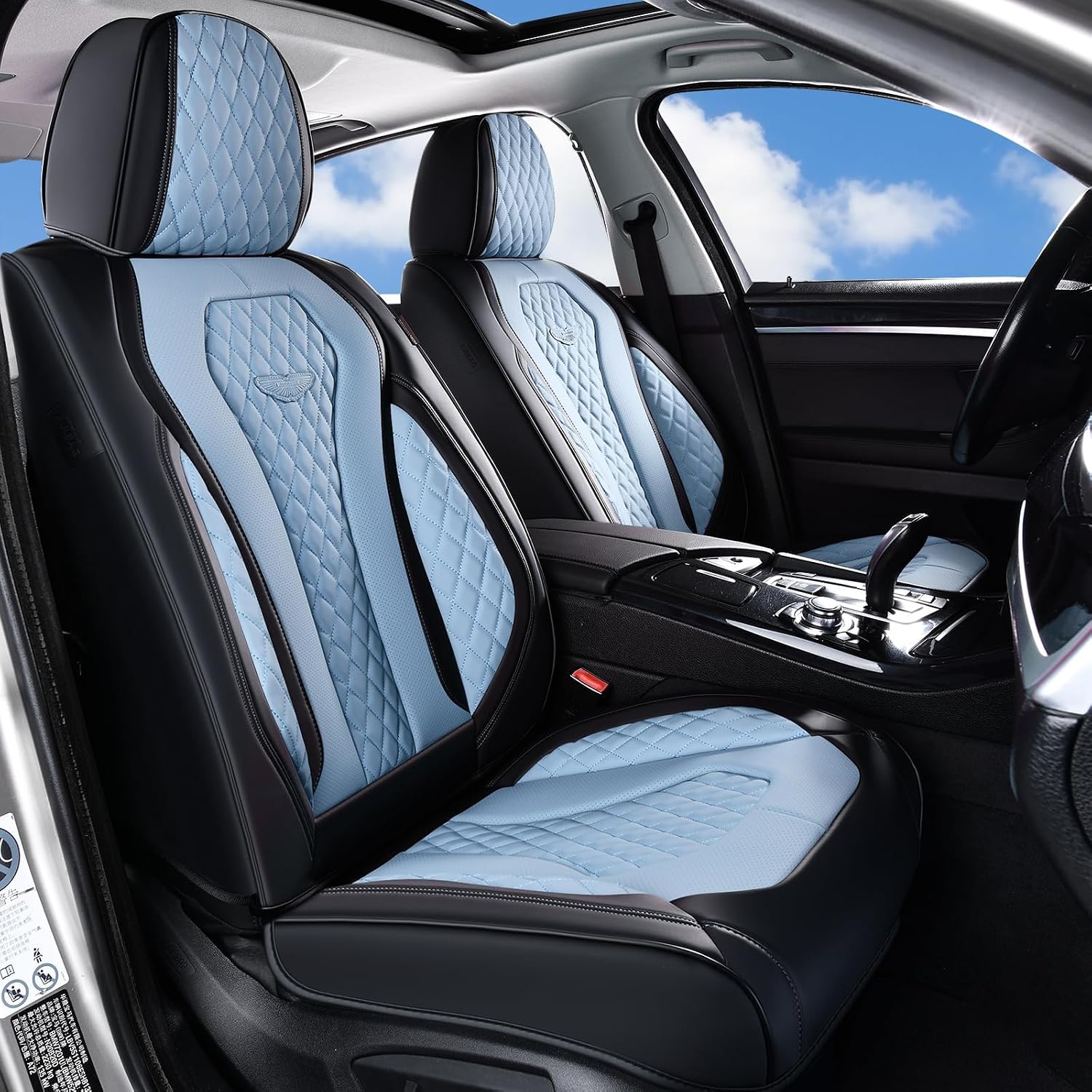 Coverado Car Seat Covers, Seat Covers Front Seats, Blue Car Seat Cover, Waterproof Car Seat Covers, Car Seat Cushion, Front Leather Seat Protector Fit for Most Cars