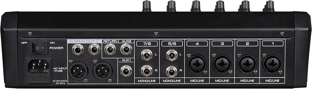 Professional Eight-Channel Audio Mixer with USB Interface, Bluetooth, and DSP Sound Effects