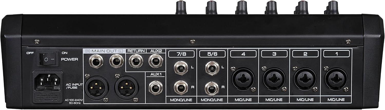 Professional Eight-Channel Audio Mixer with USB Interface, Bluetooth, and DSP Sound Effects