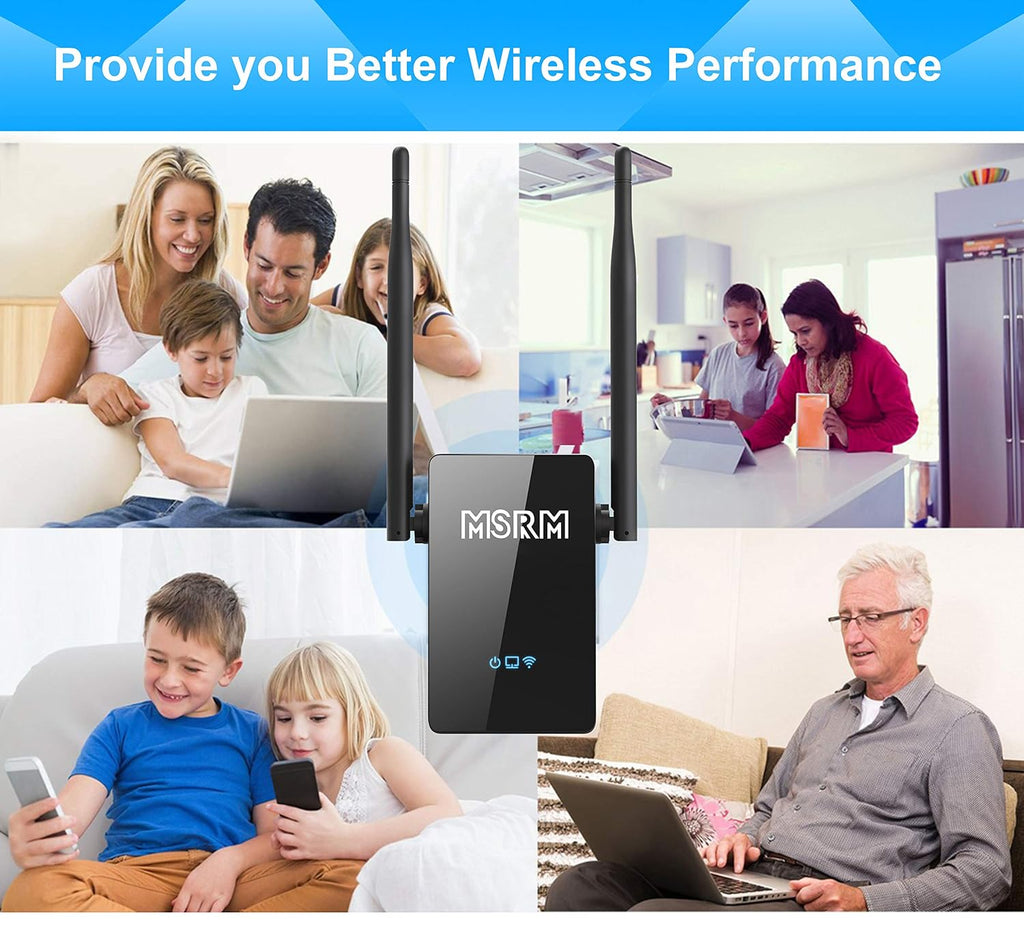 MSRM US302 Wi-Fi Extender with 360 Degree 300Mbps Full WiFi Covering with High Gain Dual External Antennas High Gain Conventivity