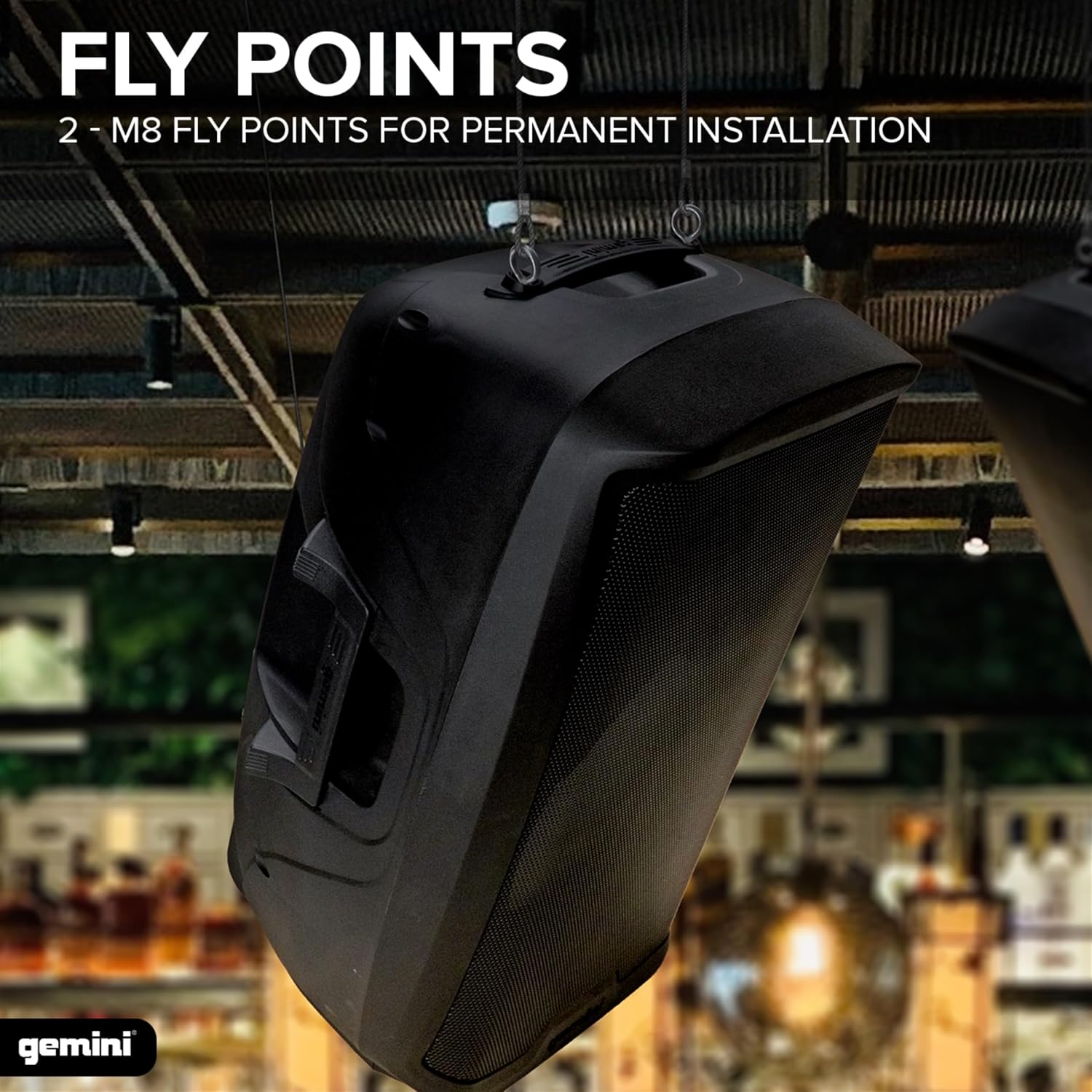 Gemini 120W Powered PA Speaker 15' – Active Stage Monitor with EQ, XLR Inputs, Stand Mount, Road-Ready Design, Full-Range 2-Way Sound for DJs & Events (AS-2115P)
