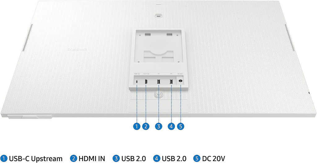 Samsung 32-Inch M70C Series UHD Smart Computer Monitor w/Streaming TV, Gaming Hub, Adjustable Stand, Remote PC Access, Slimfit Camera, Multiple Ports, Mobile Connectivity, LS32CM703UNXZA, White