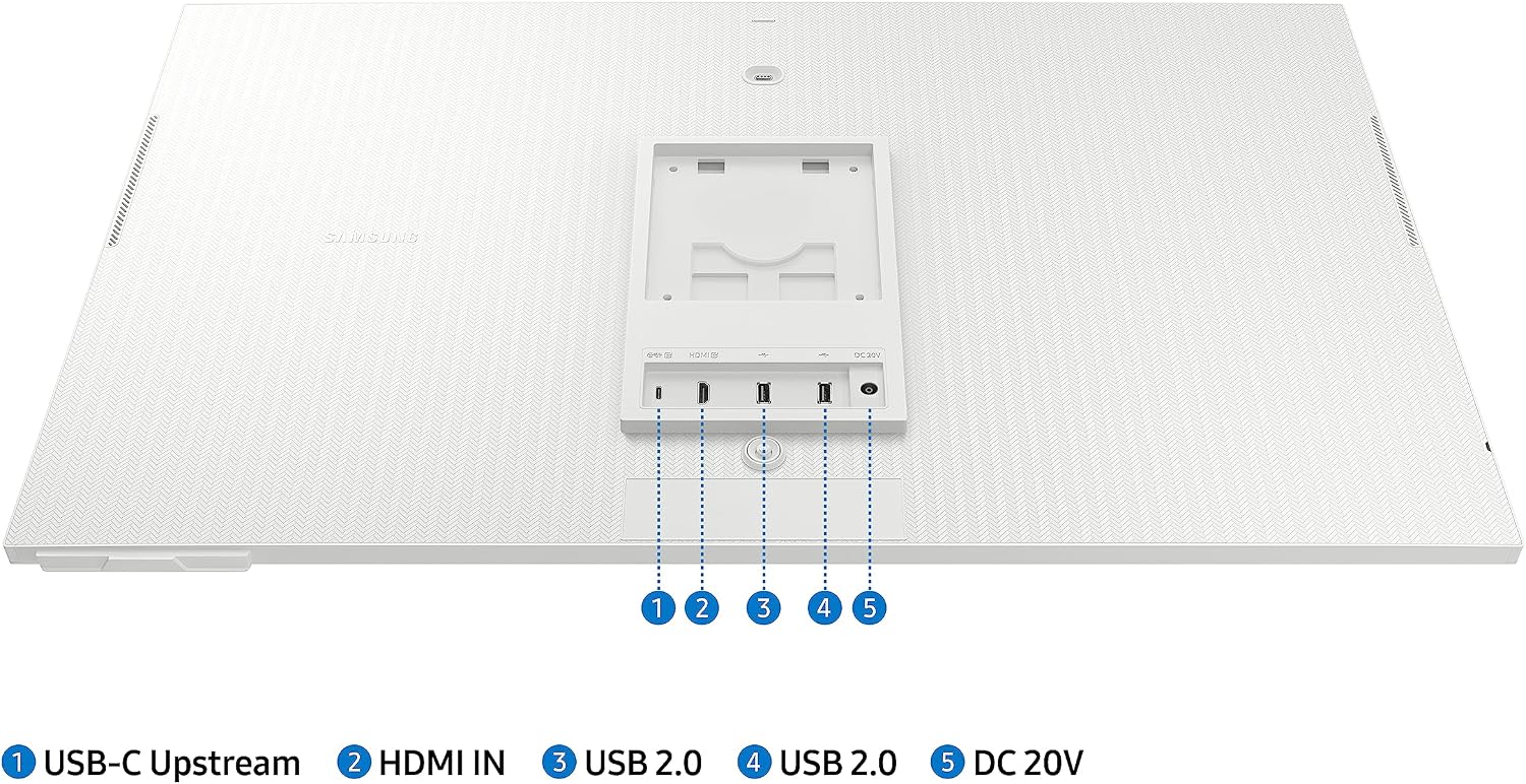 Samsung 32-Inch M70C Series UHD Smart Computer Monitor w/Streaming TV, Gaming Hub, Adjustable Stand, Remote PC Access, Slimfit Camera, Multiple Ports, Mobile Connectivity, LS32CM703UNXZA, White