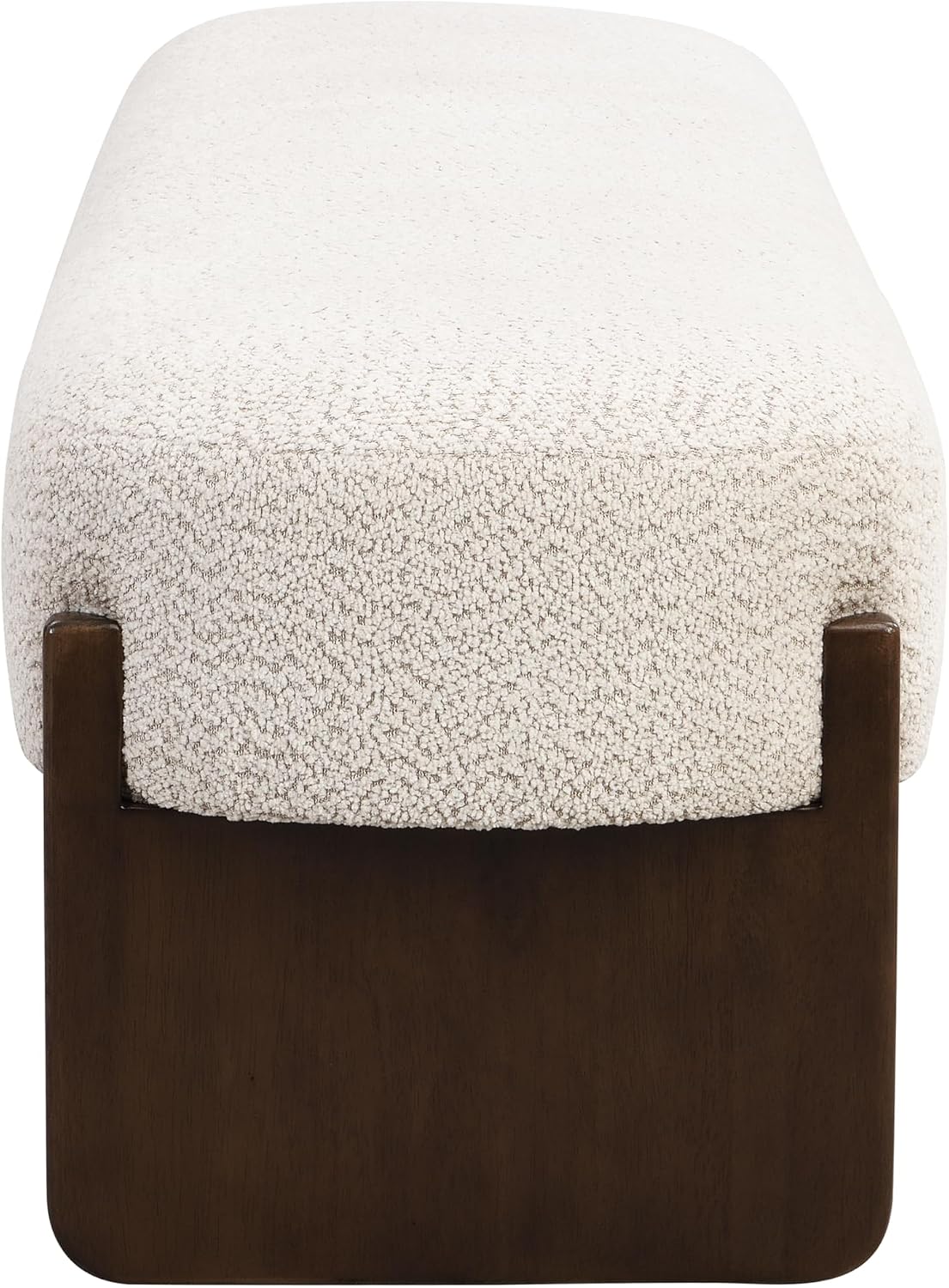 Christopher Knight Home Arden Minimalist Style Rectangular Loop Yarn Fabric Ottoman Bench, Rubberwood Frame, Entryway Bench, Living Room Sofa Extra Seat, End of Bed Footstool, Beige+Brown